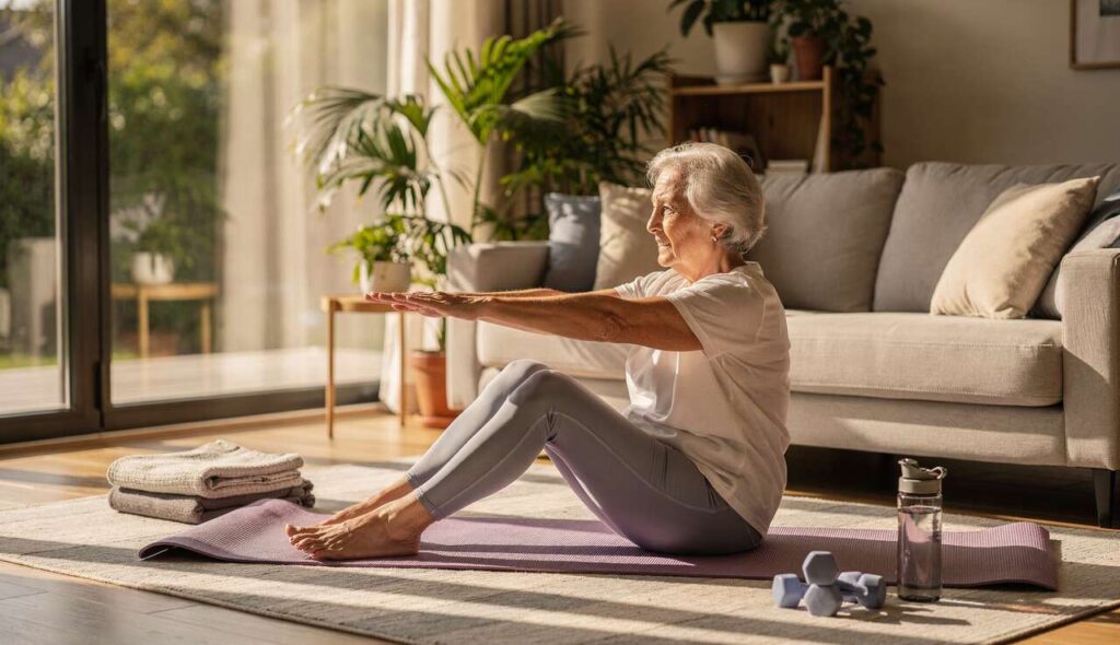 Stoeloefeningen na je 65e: deze 6-minuten training versterkt je core veiliger dan planken