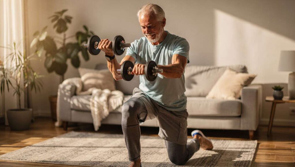 Niet de sportschool maar deze 5 oefeningen thuis versterken spierkracht na je 60e