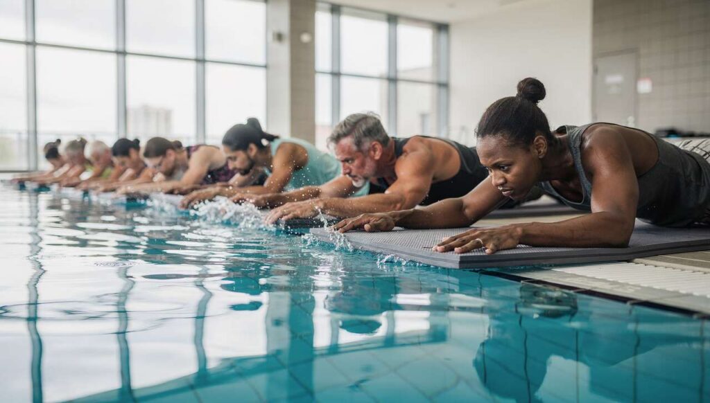 Buikvet: na zwemmen is de ‘aqua plank’ de meest doeltreffende oefening voor een platte buik